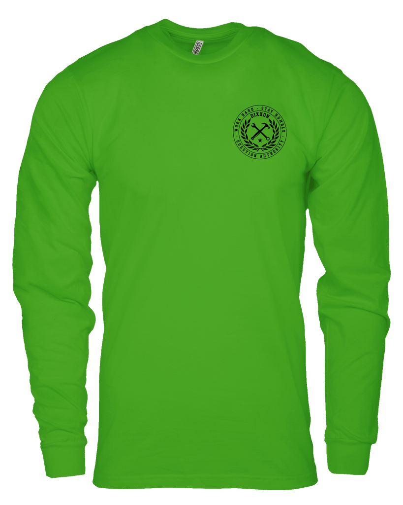 Crested Hi Vis Long Sleeve T-Shirt - Safety Green - Dixxon Flannel Co.
