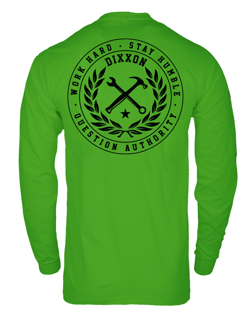 Crested Hi Vis Long Sleeve T-Shirt - Safety Green - Dixxon Flannel Co.
