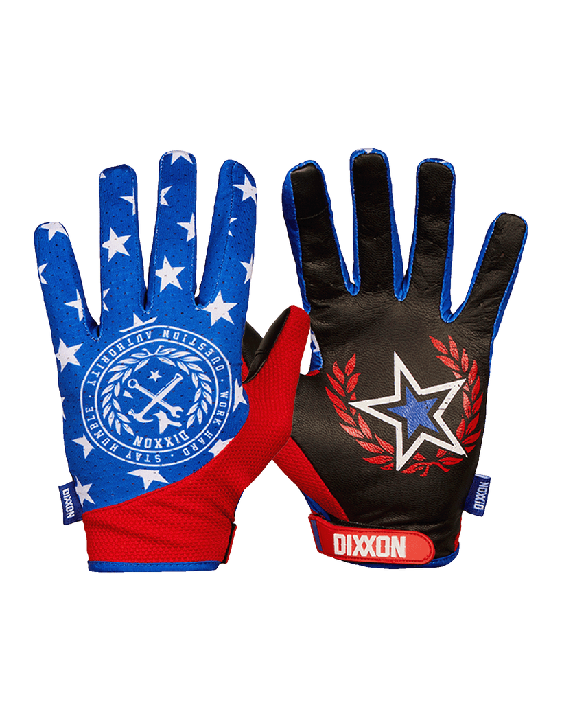 Crested Moto Gloves - Red, White, & Blue - Dixxon Flannel Co.