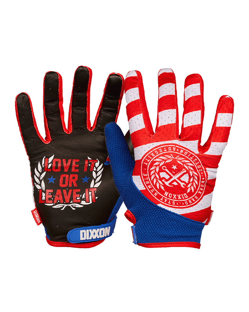Crested Moto Gloves - Red, White, & Blue - Dixxon Flannel Co.