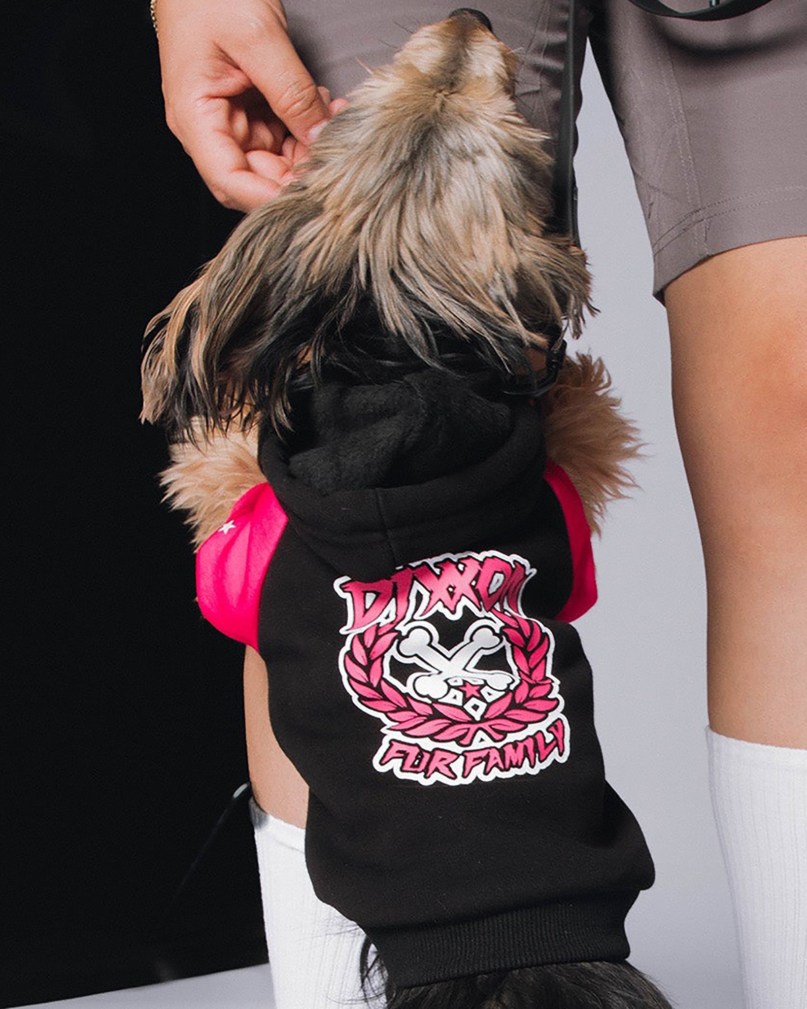Dog Hoodie - Fur Family - Black & Pink - Dixxon Flannel Co.