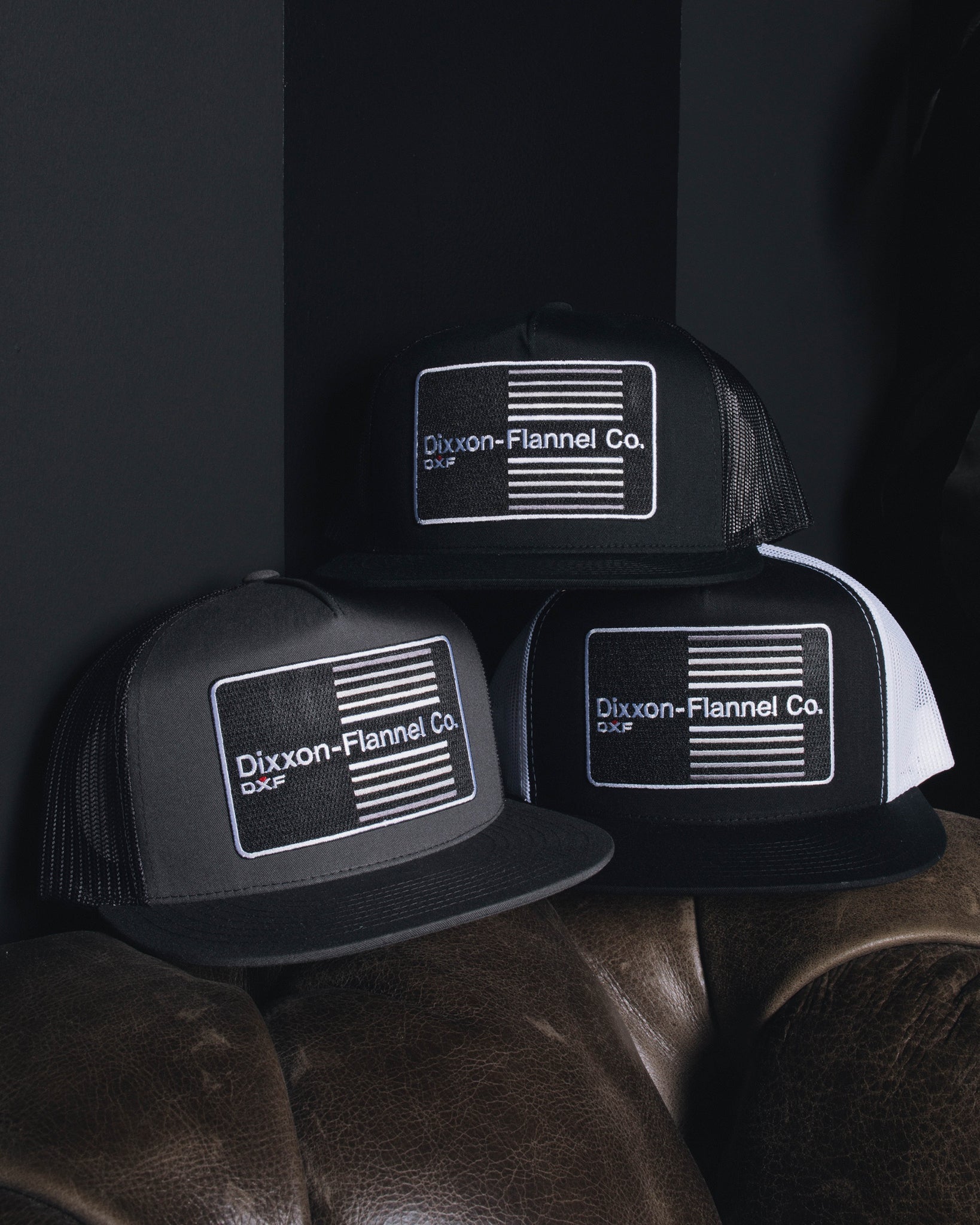 DXF Stripe Flat Bill Trucker Snapback - Dixxon Flannel Co.