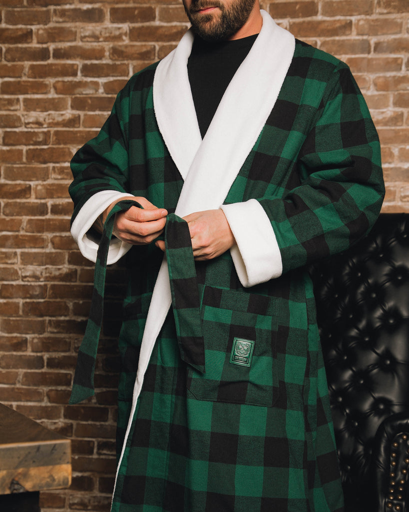 Evergreen Fleece-Lined Robe - Dixxon Flannel Co.