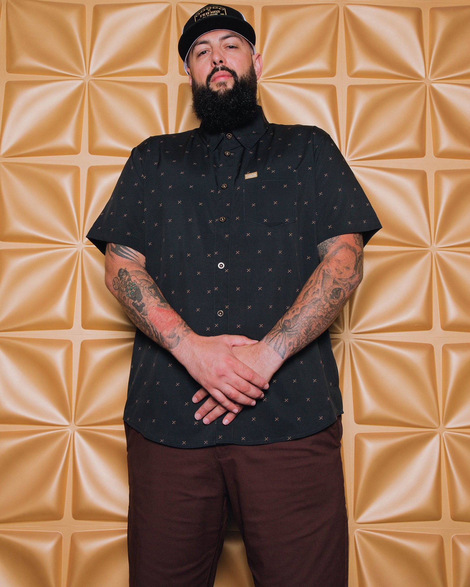 Finney Short Sleeve - Black & Gold - Dixxon Flannel Co.