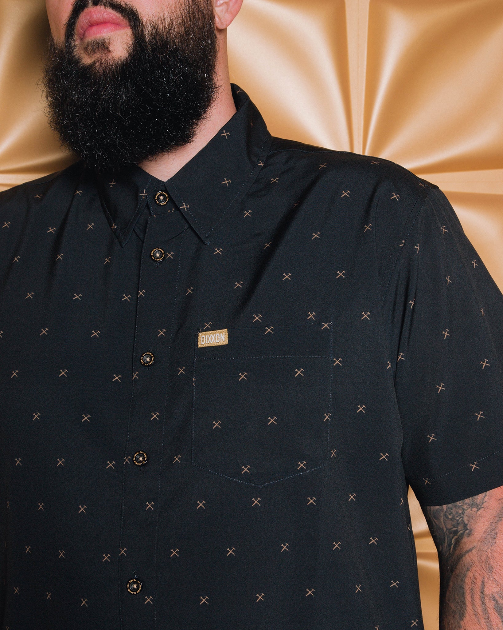 Finney Short Sleeve - Black & Gold - Dixxon Flannel Co.