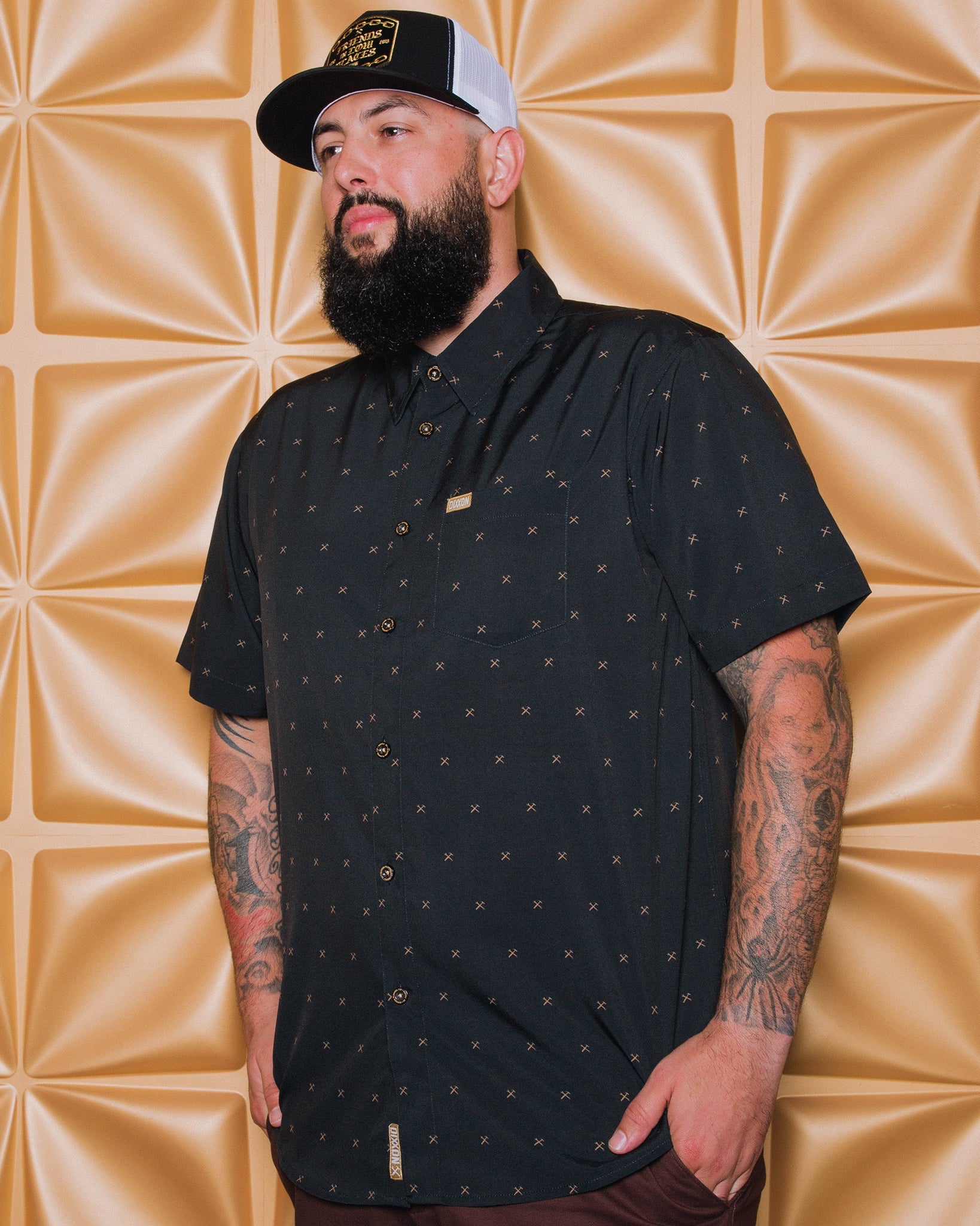 Finney Short Sleeve - Black & Gold - Dixxon Flannel Co.