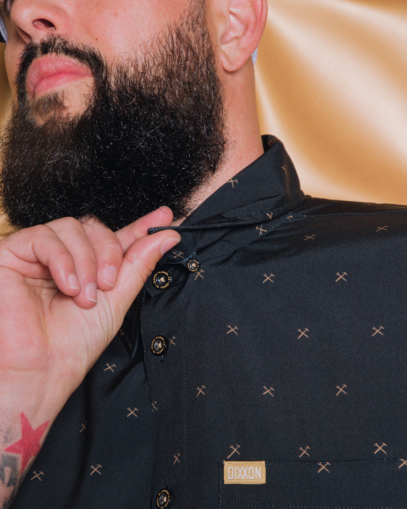 Finney Short Sleeve - Black & Gold - Dixxon Flannel Co.