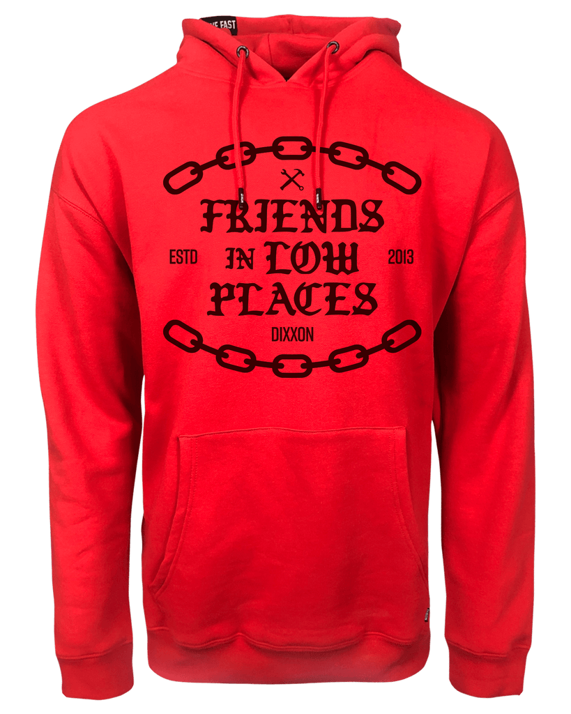 Friends in Low Places Pullover Hoodie - Red - Dixxon Flannel Co.