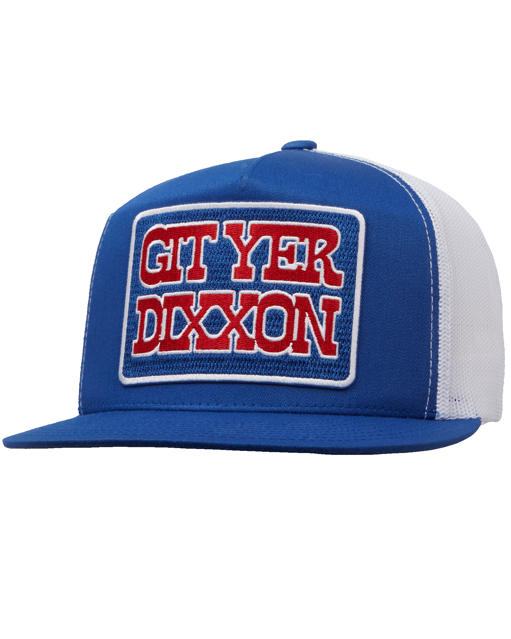 Git Yer Dixxon Flat Bill Trucker Snapback - Red, White, & Blue