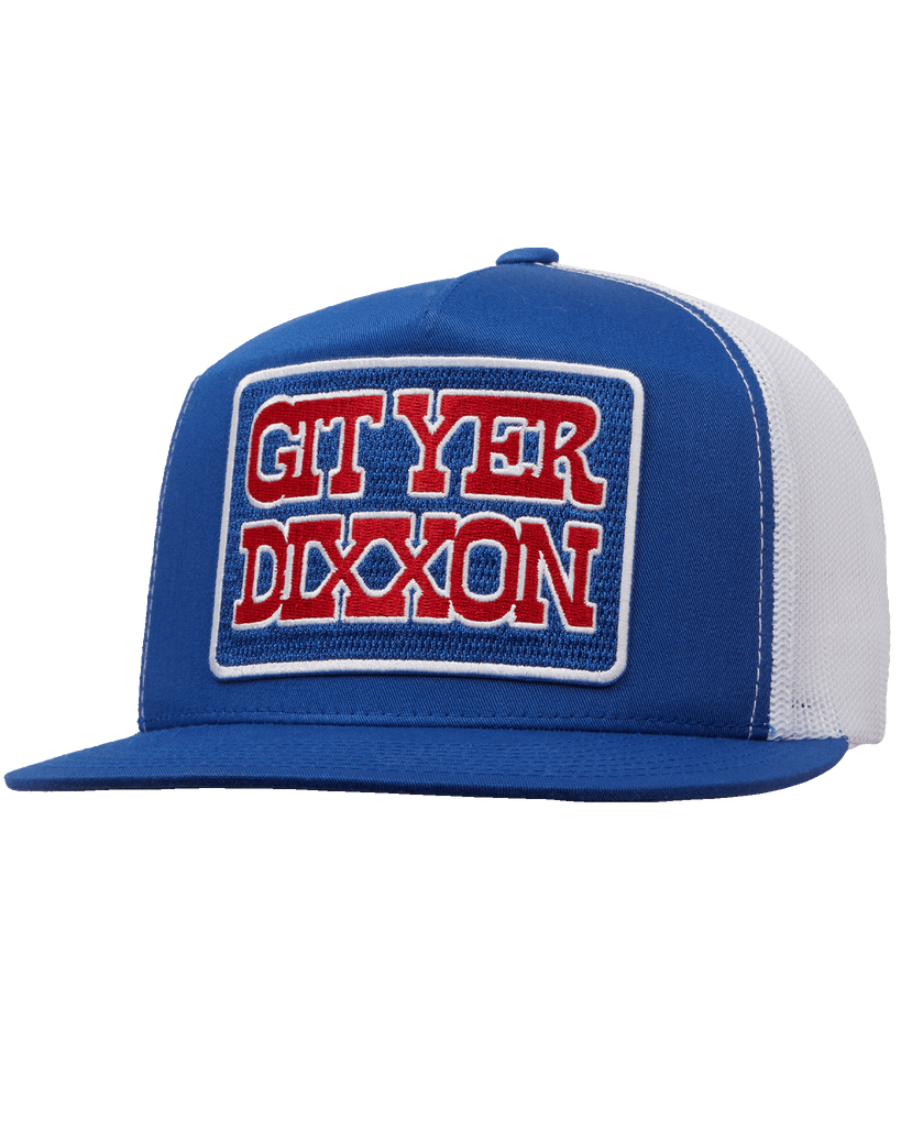 Git Yer Dixxon Flat Bill Trucker Snapback - Red, White, & Blue - Dixxon Flannel Co.