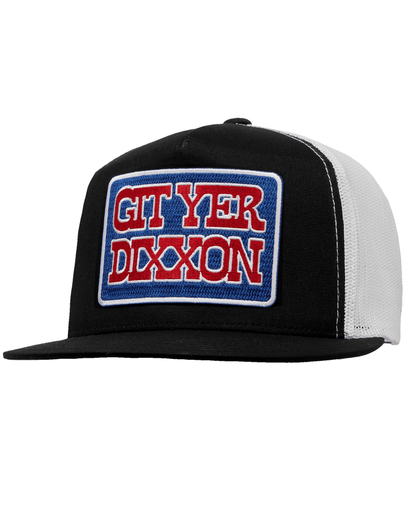 Git Yer Dixxon Flat Bill Trucker Snapback - Red, White, & Blue - Dixxon Flannel Co.