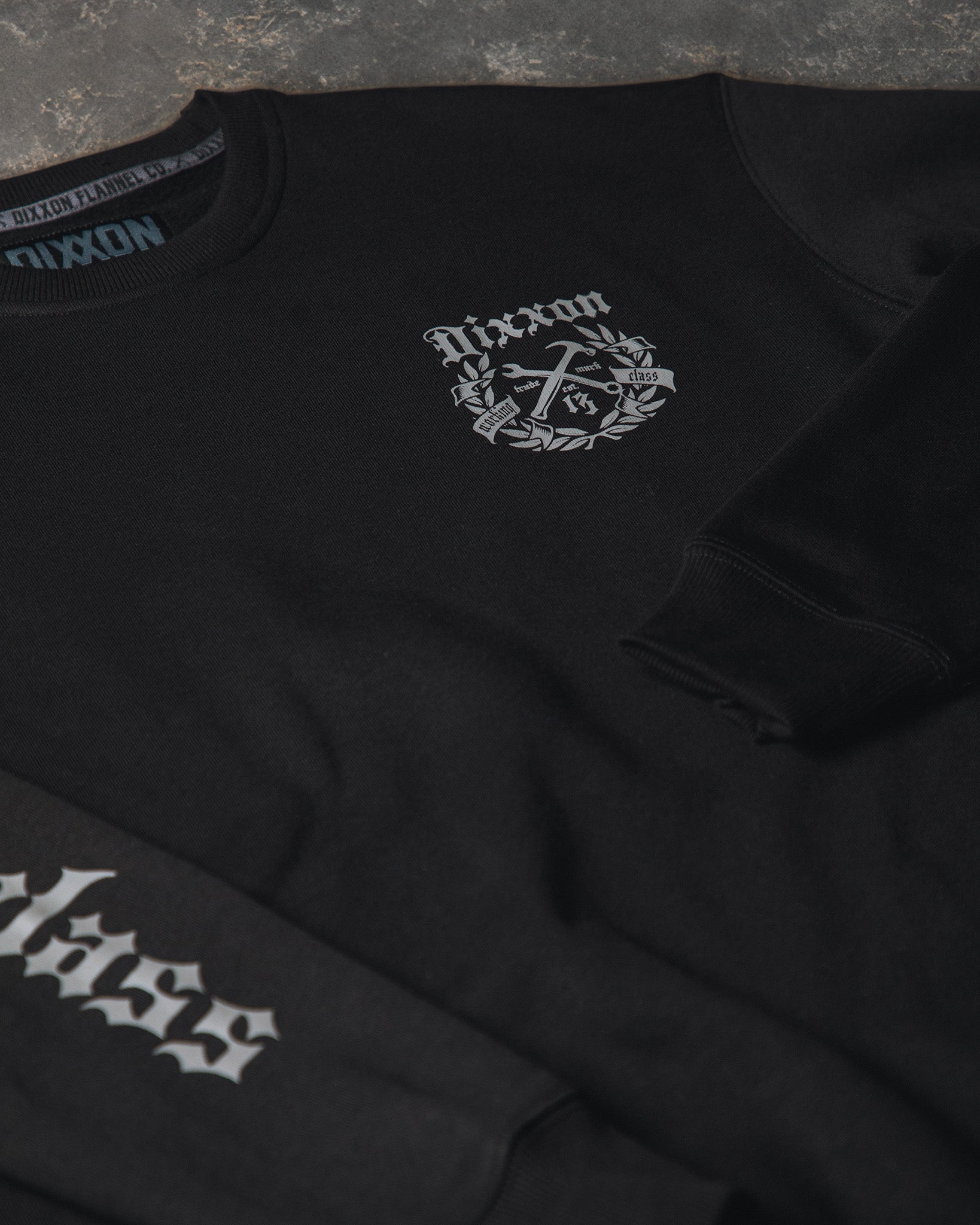 Gray Award Crest Crewneck Sweatshirt - Black | Dixxon