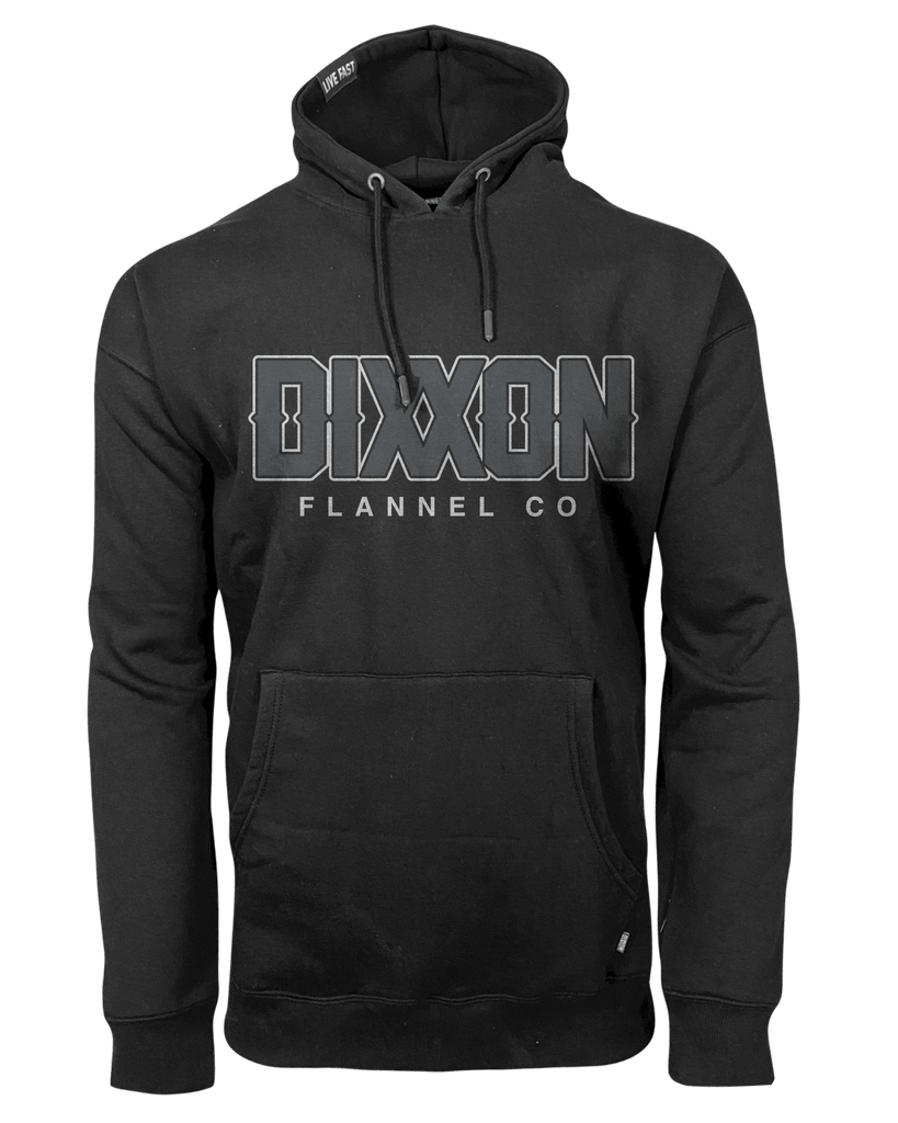 Gray Box Font Pullover Hoodie - Black - Dixxon Flannel Co.
