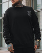 Gray Sketchy Crest Crewneck - Black - Dixxon Flannel Co.