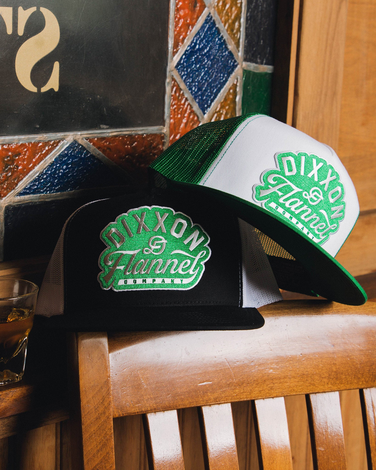 Green Pastime Flat Bill Trucker Snapback - view 1