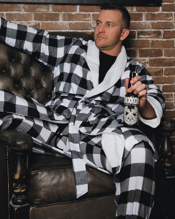 Sale‼️ pheeny    rayon ombre check robe gringo-fleece-lined-robe-