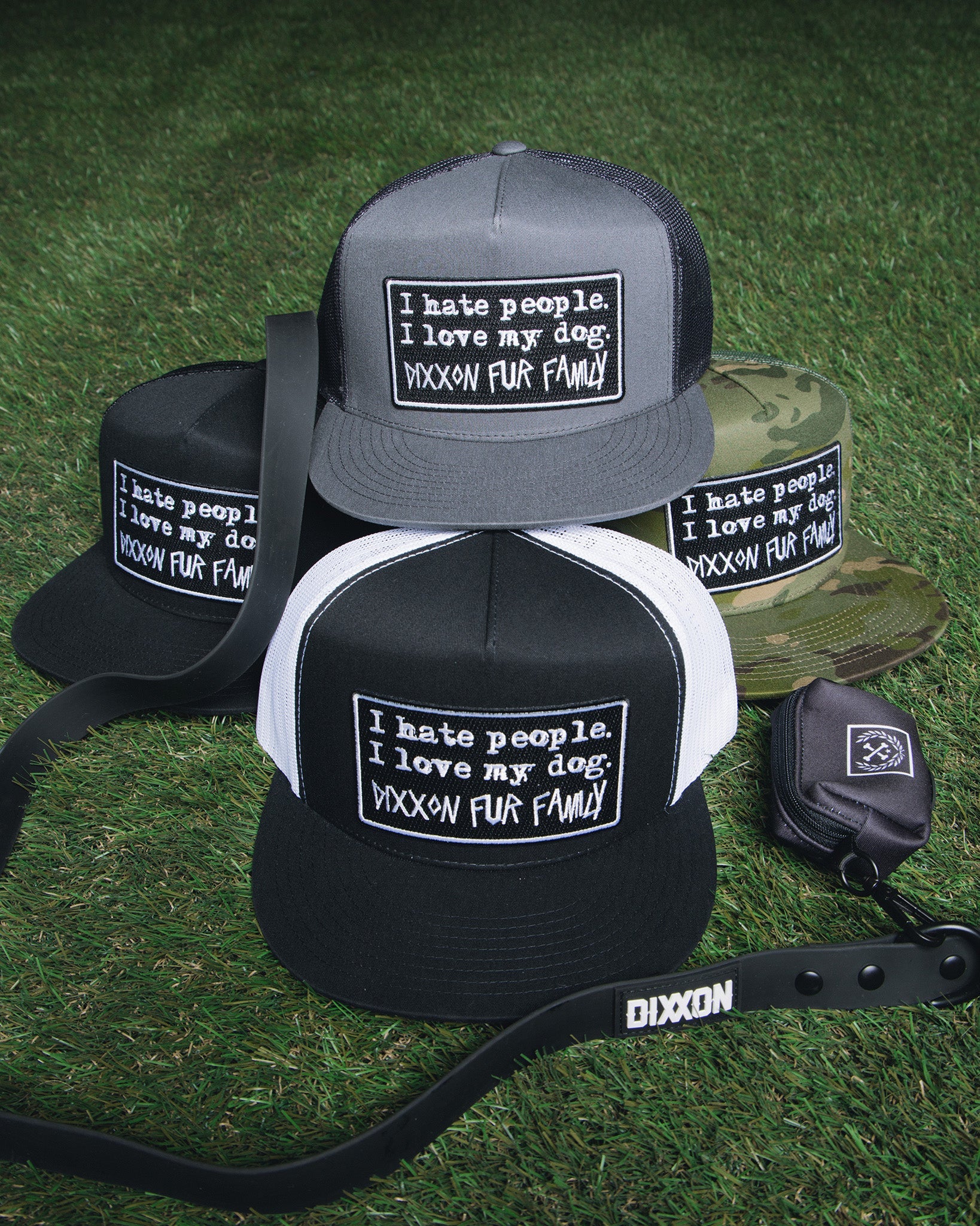 I Hate People I Love My Dog Flat Bill Trucker Snapback - Dixxon Flannel Co.