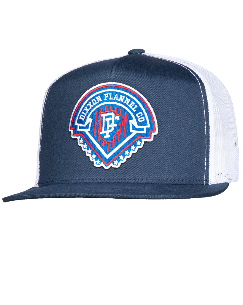 Legacy Flat Bill Trucker Snapback - Red, White, & Blue - Dixxon Flannel Co.