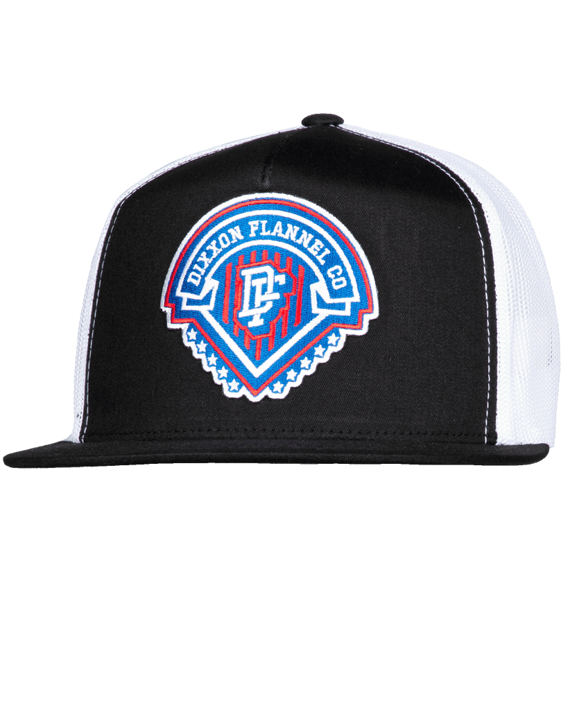 Legacy Flat Bill Trucker Snapback - Red, White, & Blue - Dixxon Flannel Co.