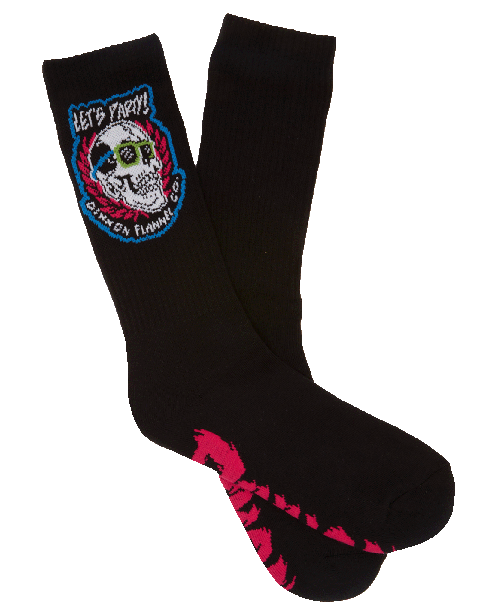 Let's Party Premium Crew Socks - Black - Dixxon Flannel Co.