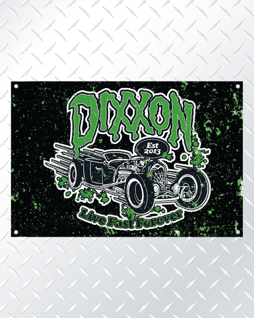 Live Fast Garage Banner - 36" x 24" - Dixxon Flannel Co.