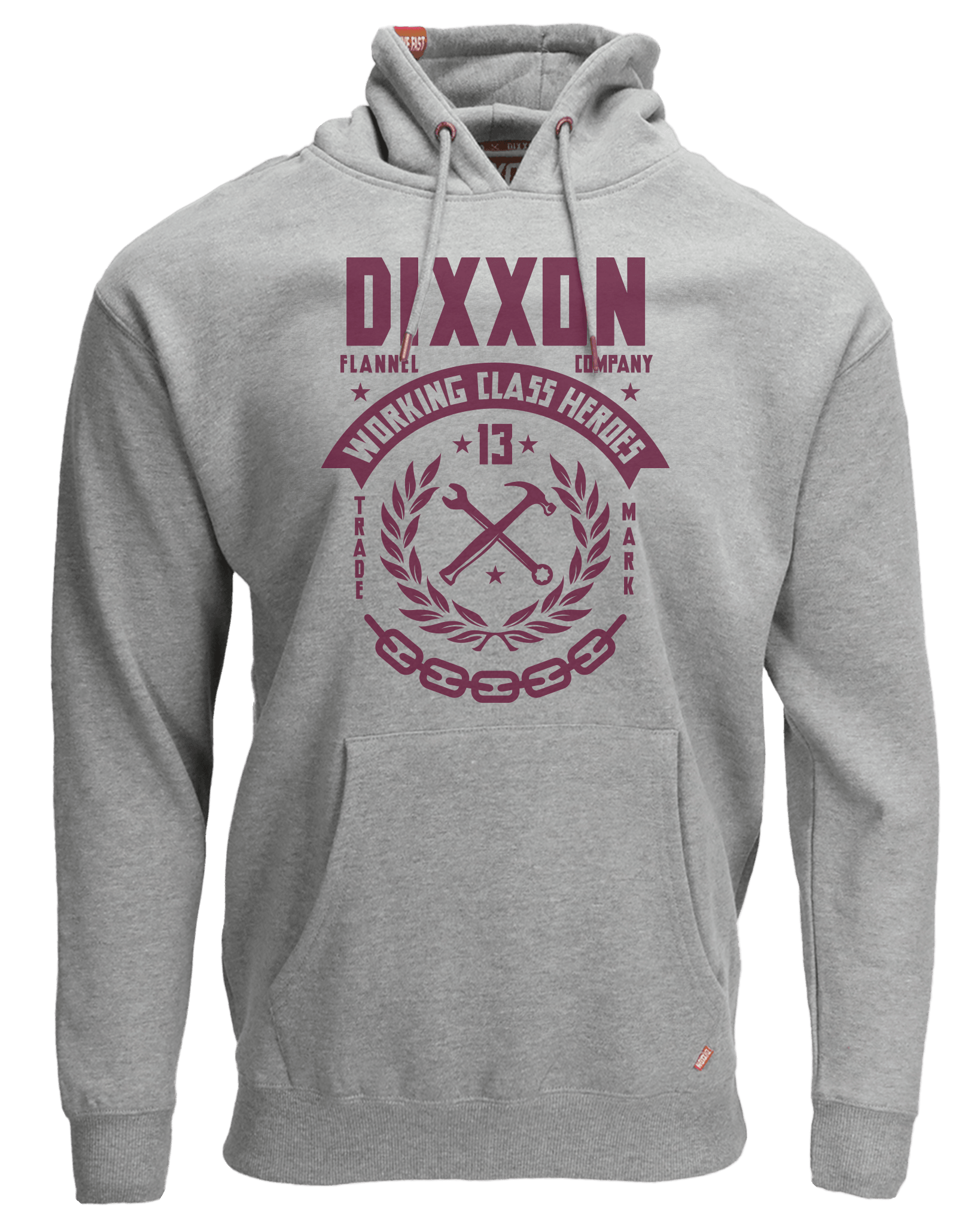 Maroon Weld Pullover Hoodie - Heather Gray - Dixxon Flannel Co.