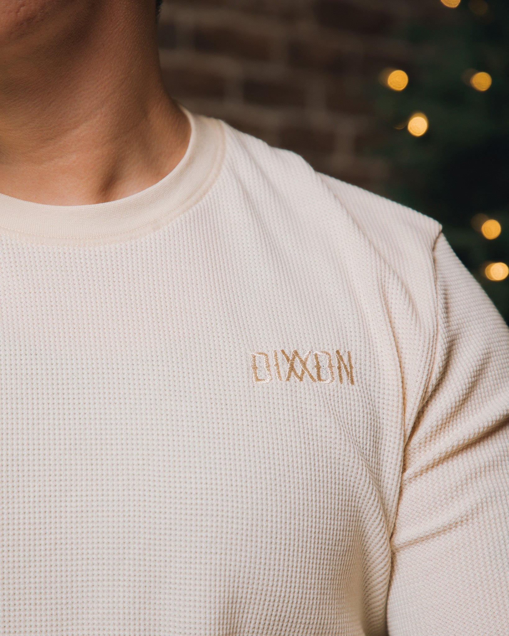 Men's Waffle Knit Long Sleeve T-Shirt - Ivory - Dixxon Flannel Co.