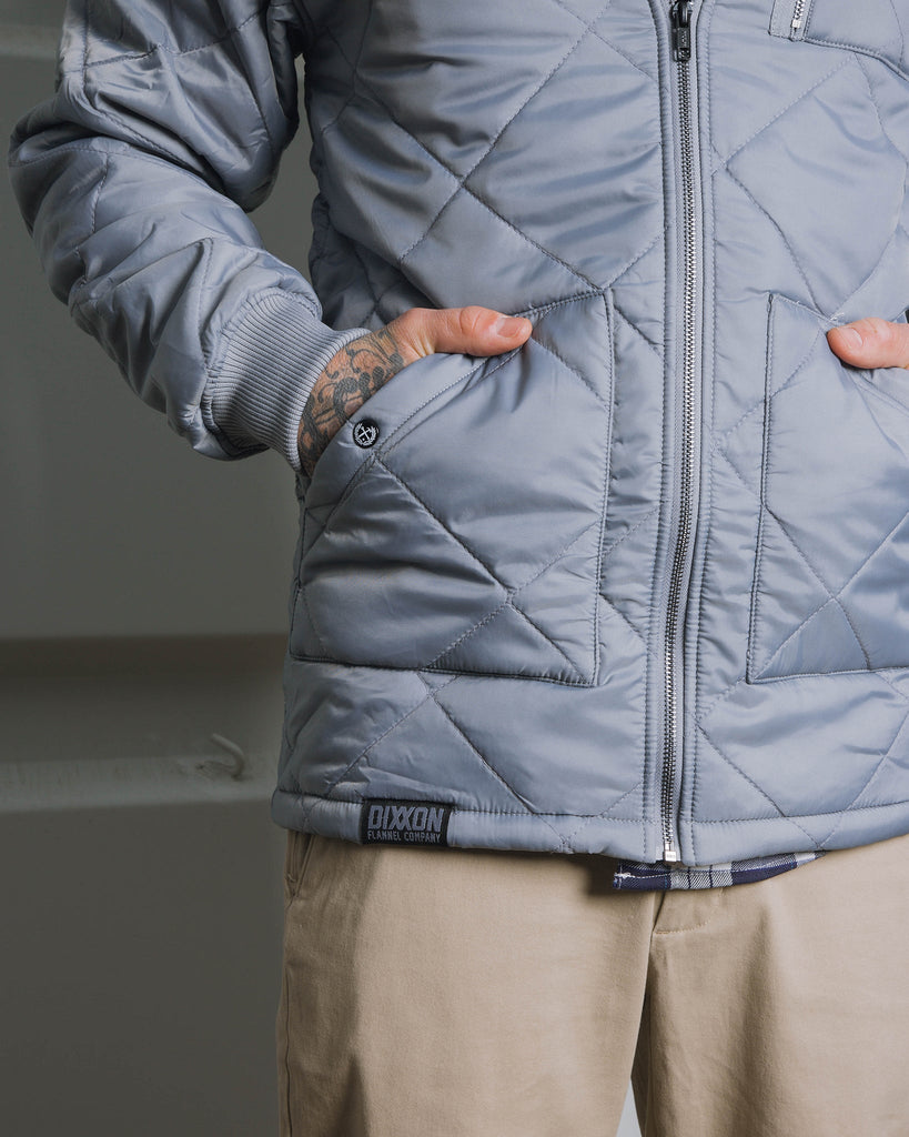 Morning Fog Diamond Stitch Quilted Jacket - Dixxon Flannel Co.