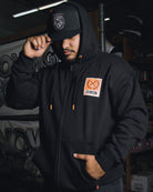 Orange Box Crest Zip Up - Black - Dixxon Flannel Co.