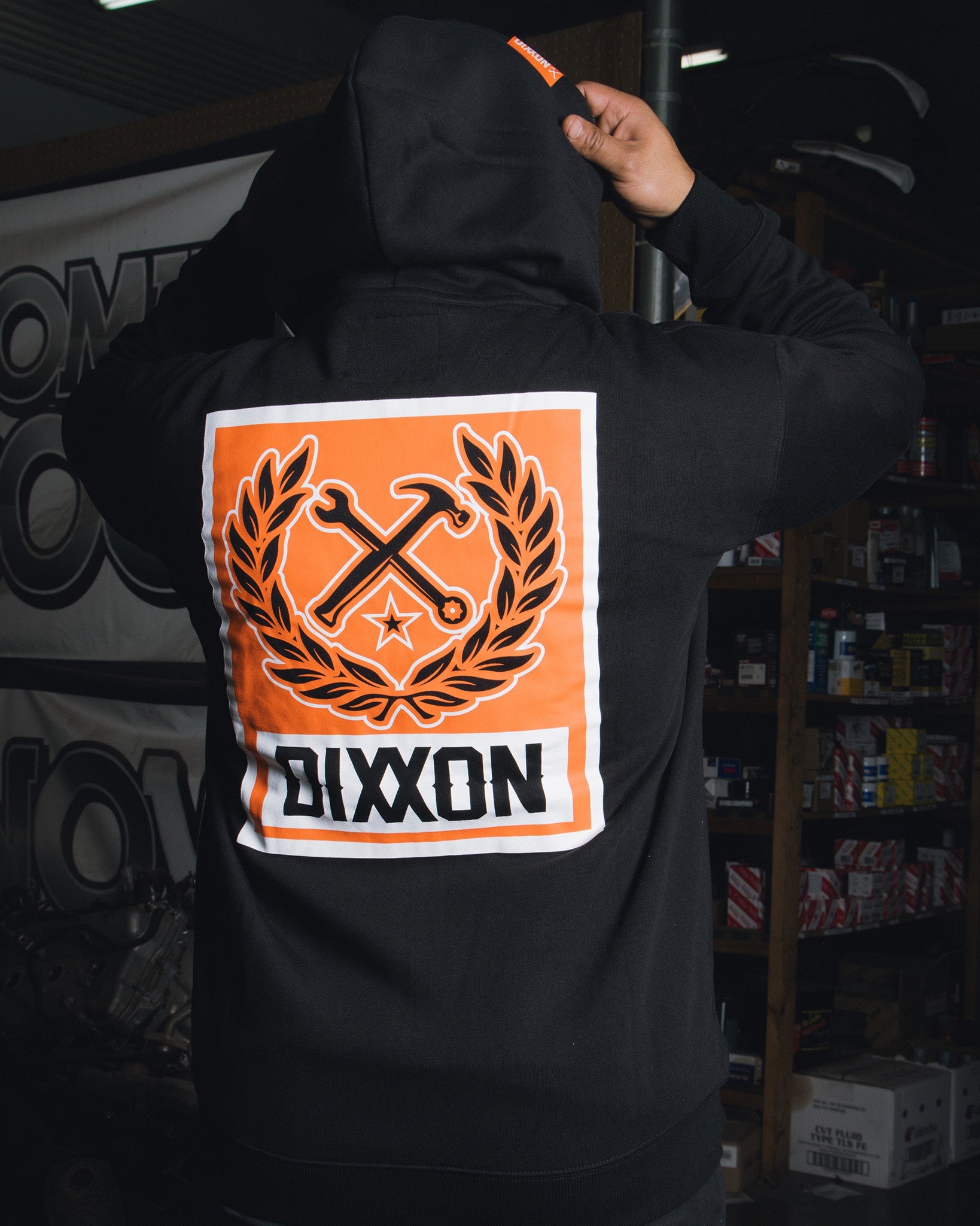 Orange Box Crest Zip Up - Black - Dixxon Flannel Co.