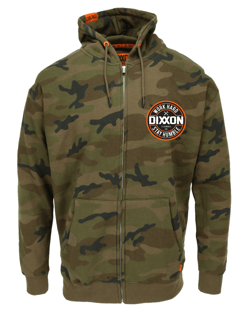 Orange Corpo Zip Up - Camo - Dixxon Flannel Co.