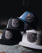 Party Crest Flat Bill Trucker Snapback - Black & Gray - Dixxon Flannel Co.