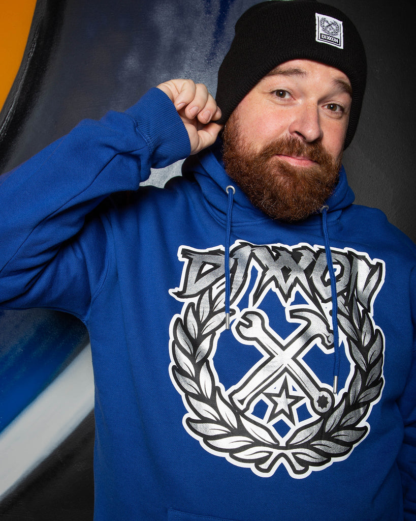 Party Crest Pullover Hoodie - Blue & Silver - Dixxon Flannel Co.