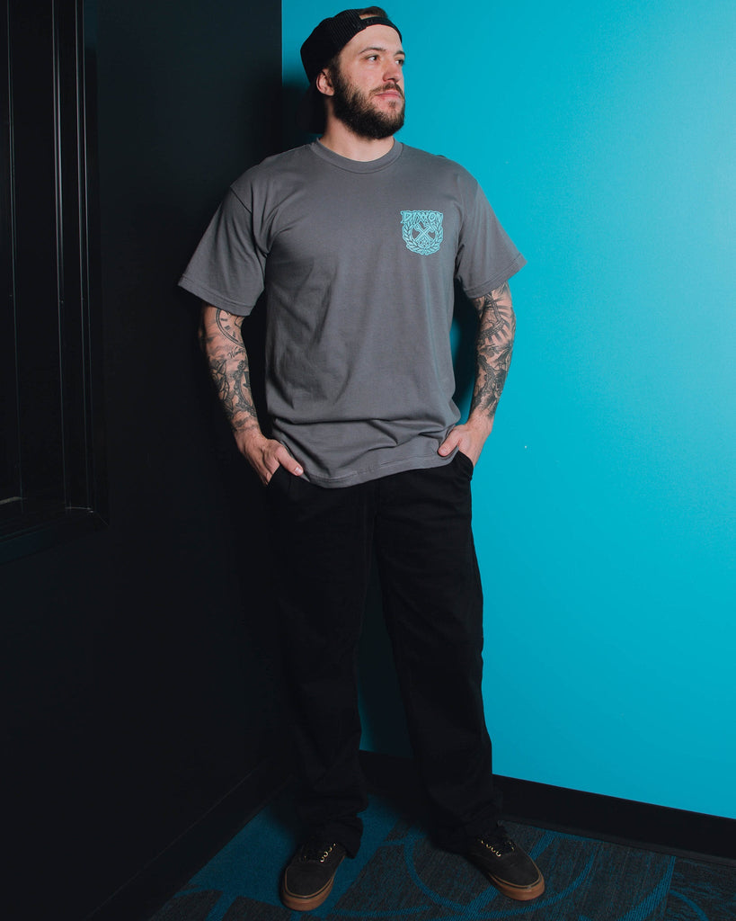 Party Crest T-Shirt - Gray & Tiffany - Dixxon Flannel Co.