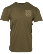 Party Crest T-Shirt - O.D. Green & Sand - Dixxon Flannel Co.