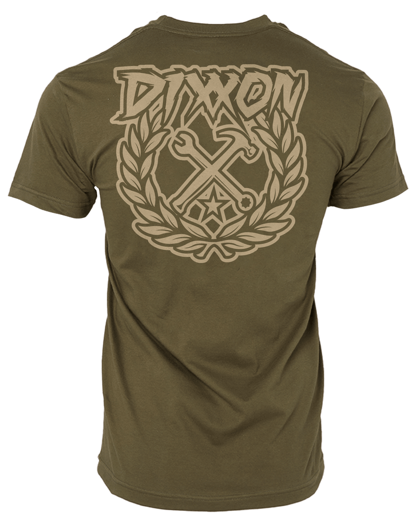 Party Crest T-Shirt - O.D. Green & Sand - Dixxon Flannel Co.