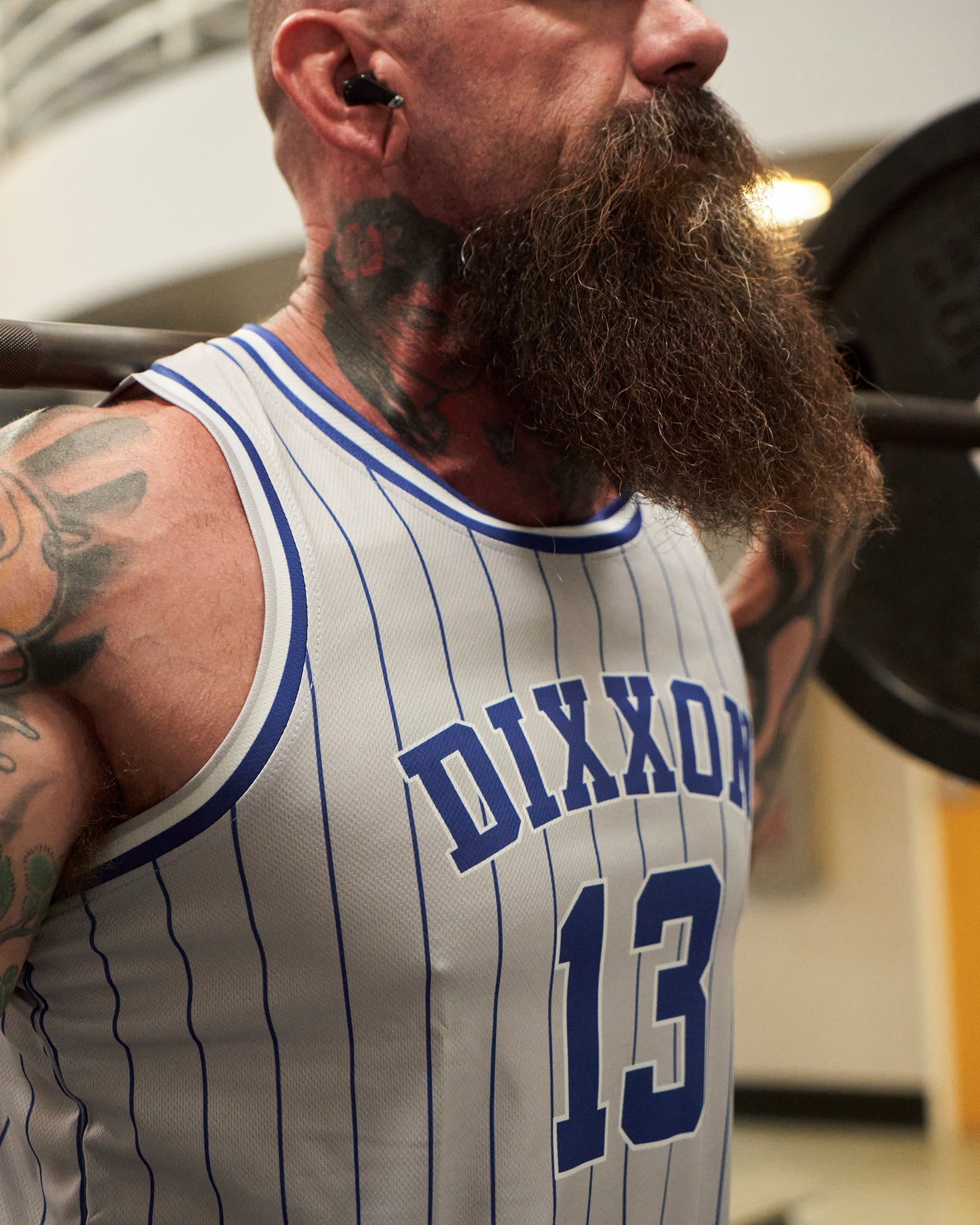 Pinstripe Jersey - Gray, Blue, & White - Dixxon Flannel Co.