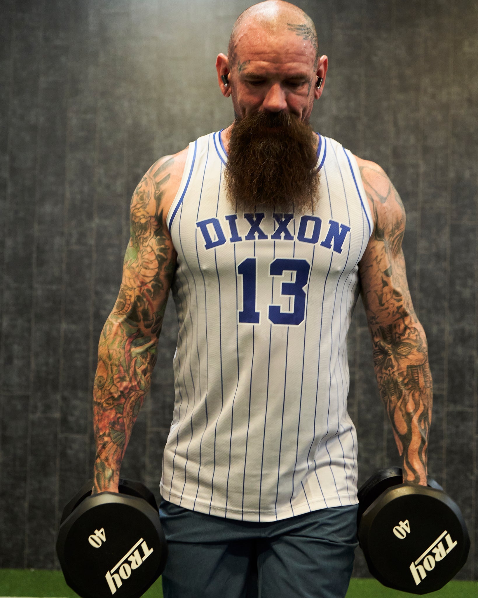 Pinstripe Jersey - Gray, Blue, & White - Dixxon Flannel Co.