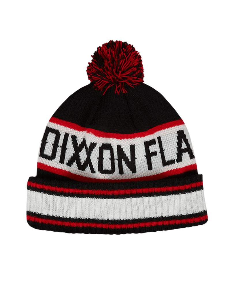 Puff Ball Beanie - Black, Red, & White - Dixxon Flannel Co.