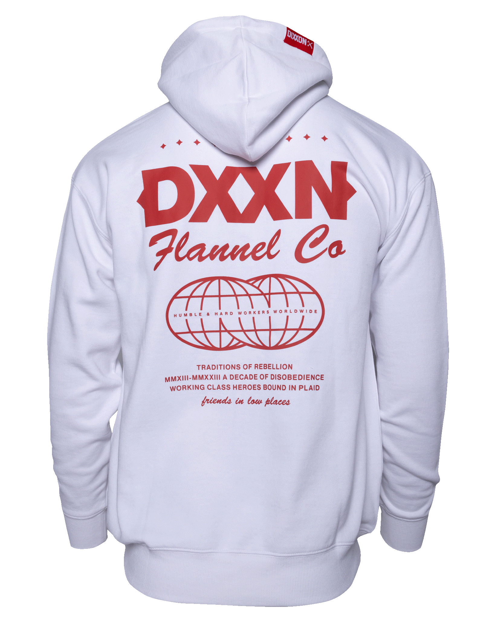 Red Tech Zip Up - White - Dixxon Flannel Co.