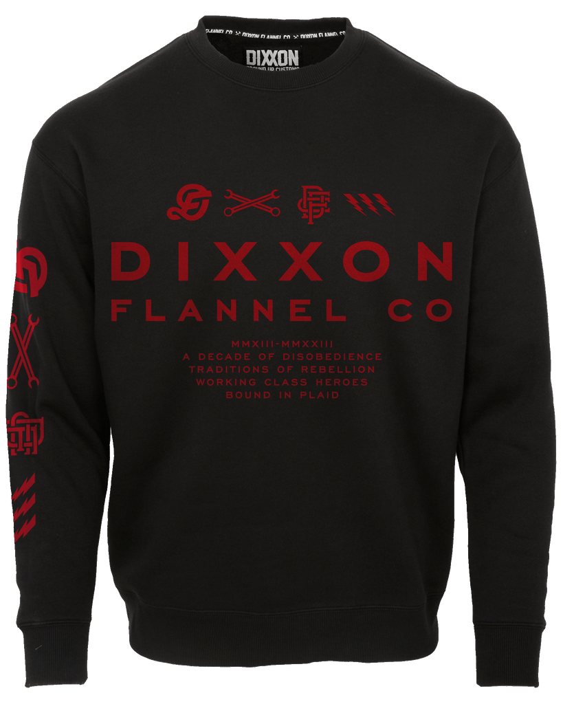 Red Technical Crewneck - Black - Dixxon Flannel Co.