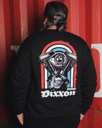 Men's Red, White, & Blue Arches Crewneck Sweatshirt - Black