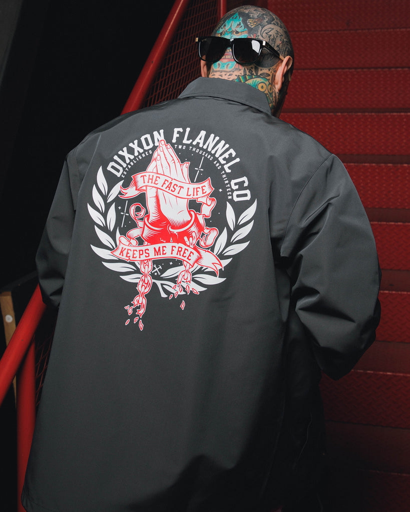 Red & White Otto Coaches Jacket - Gray - Dixxon Flannel Co.