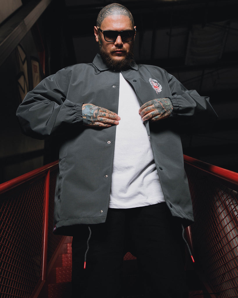 Red & White Otto Coaches Jacket - Gray - Dixxon Flannel Co.