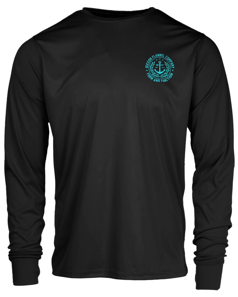 Salty Crest UV Long Sleeve T-Shirt - Black - Dixxon Flannel Co.