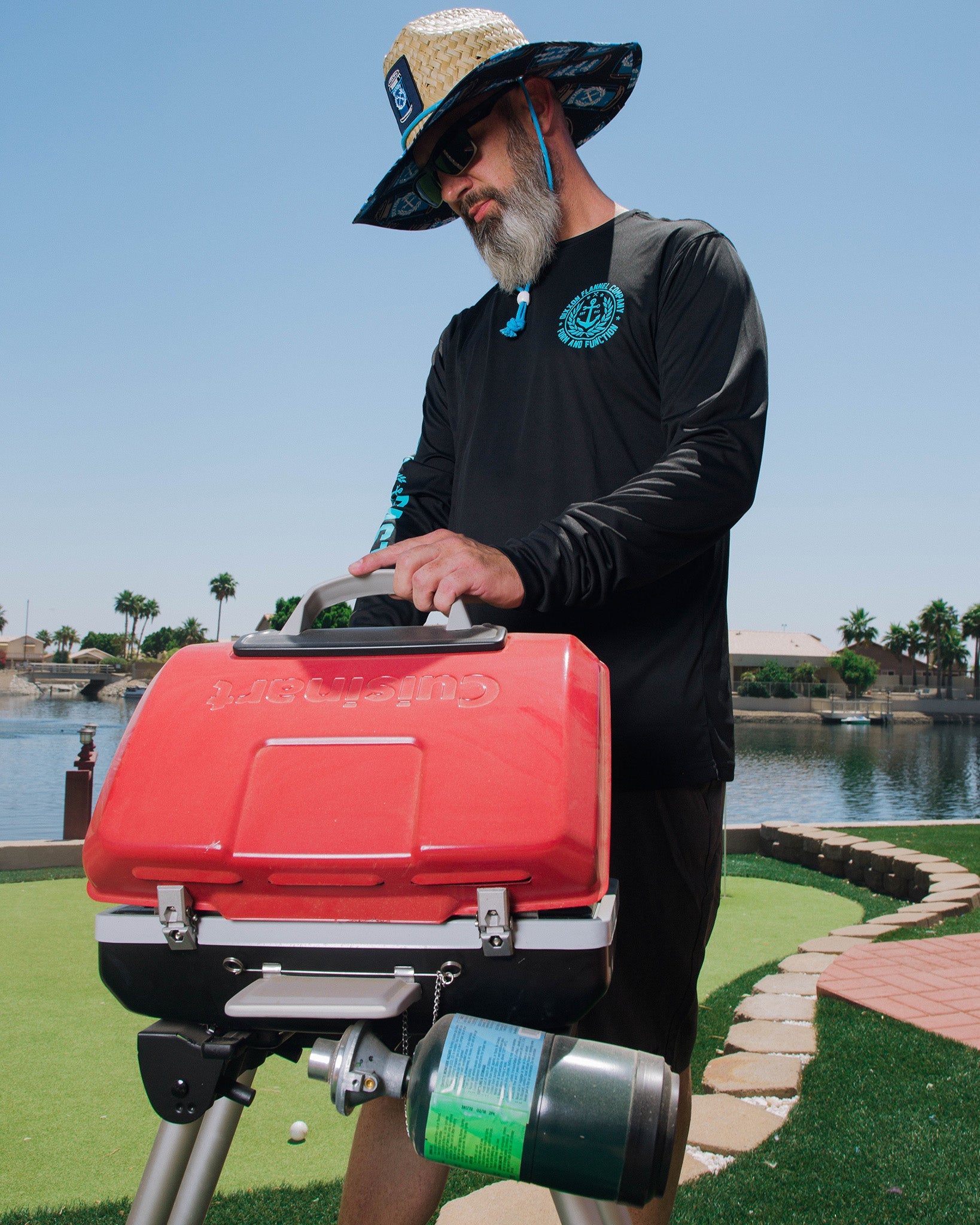 Salty Crest UV Long Sleeve T-Shirt - Black - Dixxon Flannel Co.