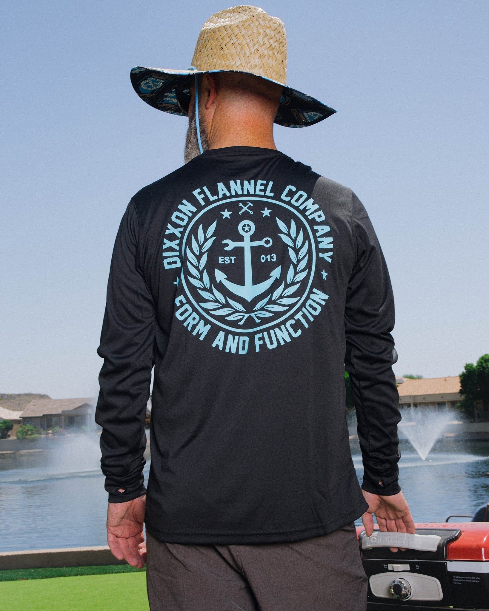 Salty Crest UV Long Sleeve T-Shirt - Black - Dixxon Flannel Co.