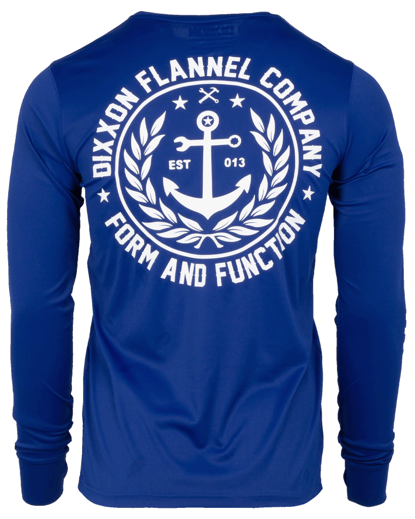 Salty Crest UV Long Sleeve T-Shirt - Navy - Dixxon Flannel Co.