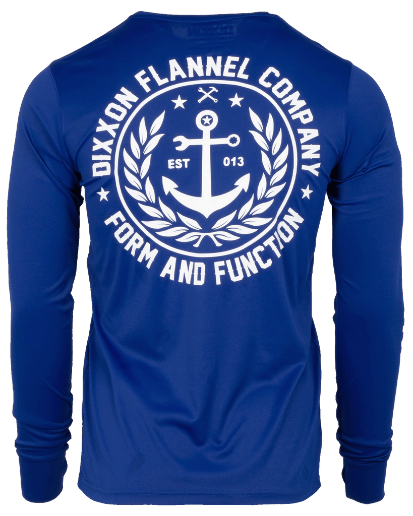 Salty Crest UV Long Sleeve T-Shirt - Navy - Dixxon Flannel Co.