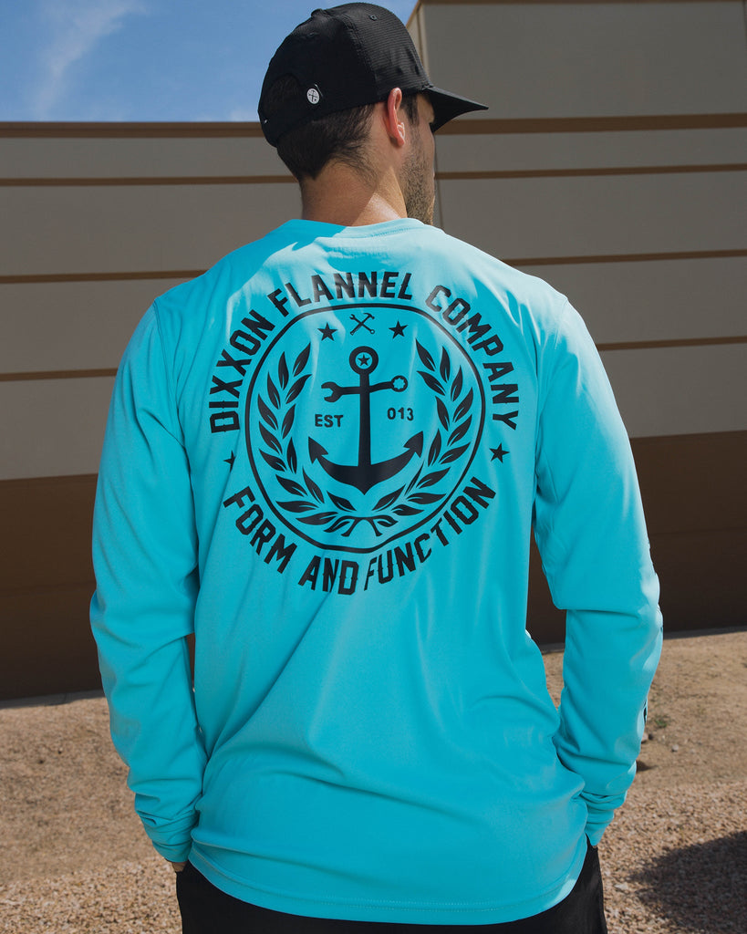 Salty Crest UV Long Sleeve T-Shirt - Tiffany - Dixxon Flannel Co.